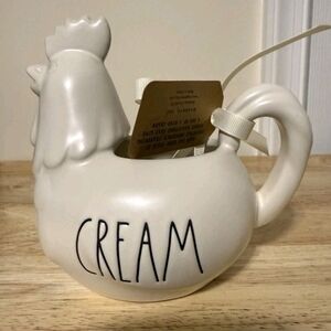 Rae Dunn White Ceramic Rooster Jug